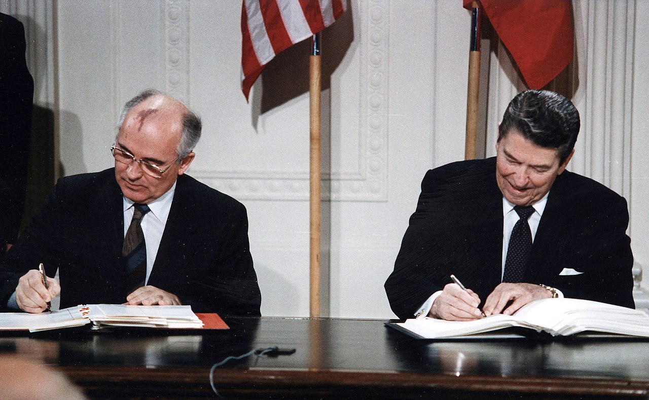 Michail Gorbatschow und Ronald Reagan, 1987